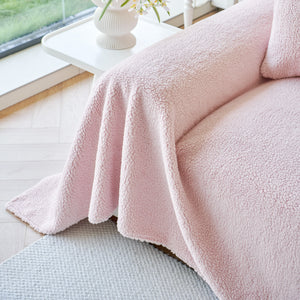 Thick Sherpa Fleece Sofa Protector Cover Stylish Durable Slipcovers for Couches and Chairs