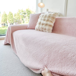 Thick Sherpa Fleece Sofa Protector Cover Stylish Durable Slipcovers for Couches and Chairs