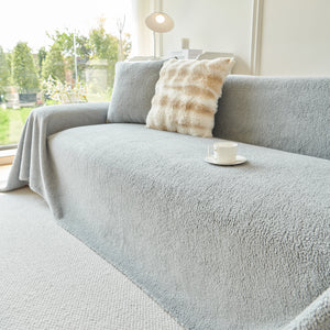 Thick Sherpa Fleece Sofa Protector Cover Stylish Durable Slipcovers for Couches and Chairs