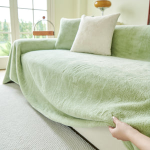 Faux Fur Smooth Plush Comfy Couch Covers, Soft Thicked Durable Blankets and Throws for Sofas