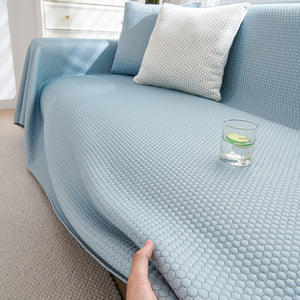 Summer Cool Dotted Cat Scratch Resistant Sofa Cover Blanket, Luxury Large Blanket Covers for Couch