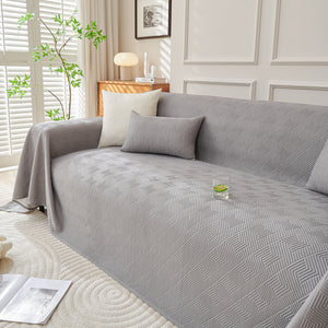 Cooling Scratch Proof Large Sofa Throw Cover, Geometric Texture Couch Protector