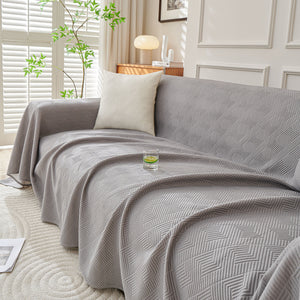 Cooling Scratch Proof Large Sofa Throw Cover, Geometric Texture Couch Protector