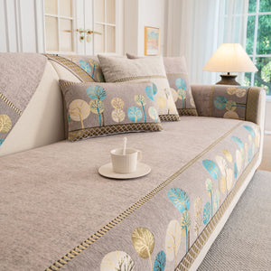 Sofa Cover for Couch, Non-Slip Sectional Couch Cover with Woven Tree Pattern