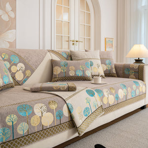 Sofa Cover for Couch, Non-Slip Sectional Couch Cover with Woven Tree Pattern
