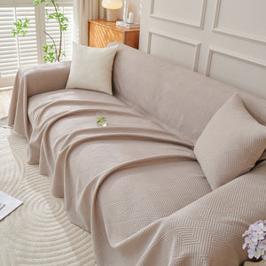 Cooling Scratch Proof Large Sofa Throw Cover, Geometric Texture Couch Protector