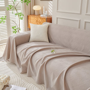 Cooling Scratch Proof Large Sofa Throw Cover, Geometric Texture Couch Protector