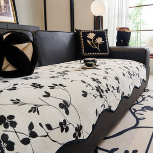 Floral Chenille Couch Cover, Non-Slip Sofa Slipcover Protector for Furniture
