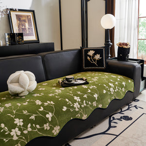 Floral Chenille Couch Cover, Non-Slip Sofa Slipcover Protector for Furniture