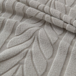 Plush Fleece Sofa Slipcover with 3D Wheat Pattern, Cozy High-Stretch Couch Cover