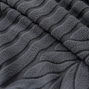Plush Fleece Sofa Slipcover with 3D Wheat Pattern, Cozy High-Stretch Couch Cover