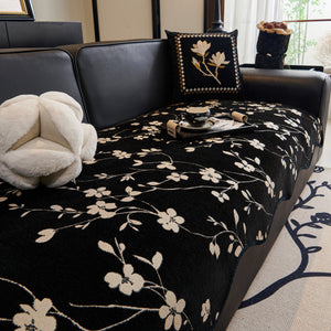 Floral Chenille Couch Cover, Non-Slip Sofa Slipcover Protector for Furniture