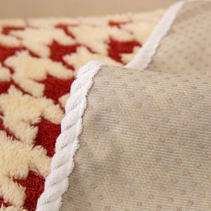 Winter Thickened Sherpa Fleece Houndstooth Sofa Cushion, Non-slip Sofa Cover with Plush