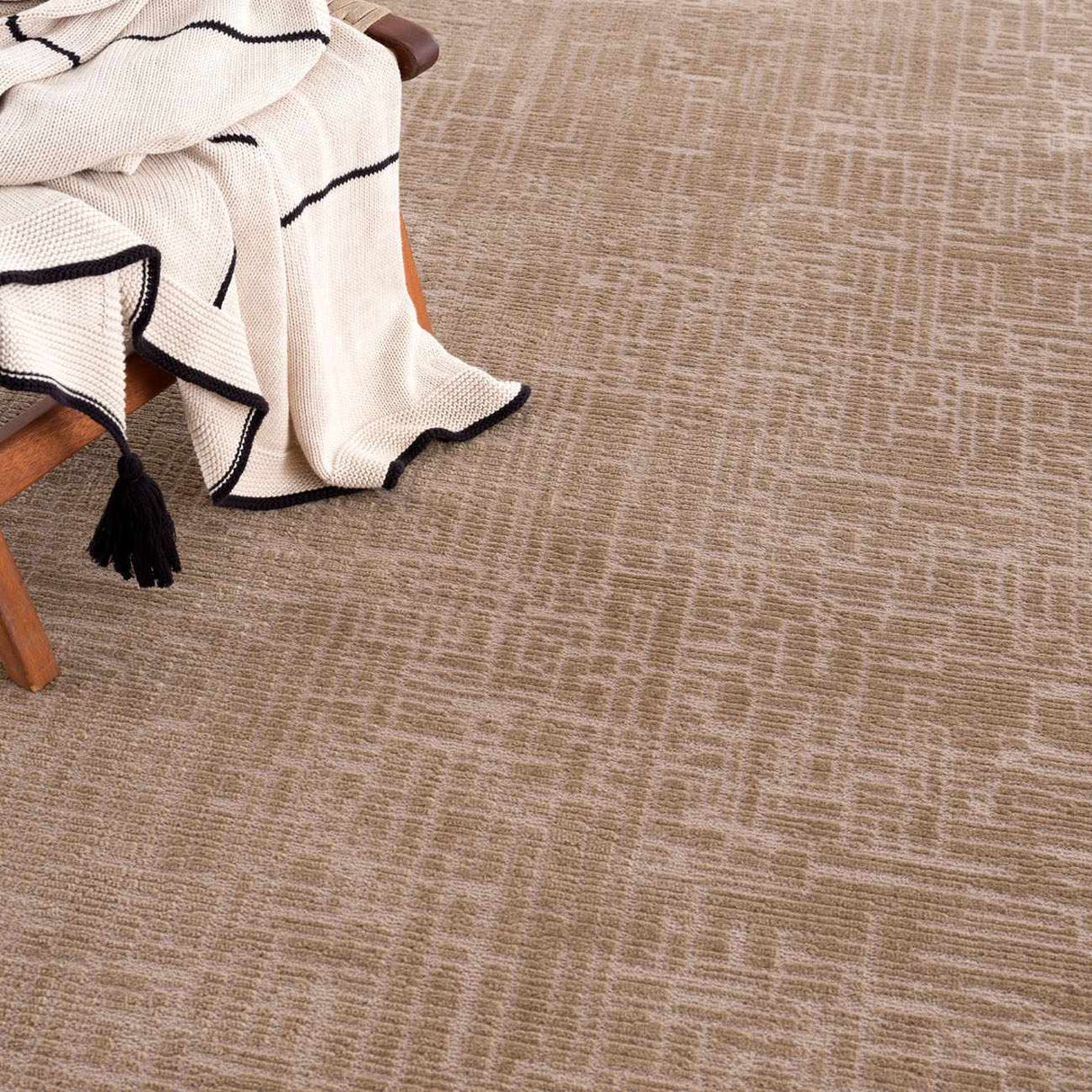 Leanna Light Brown Washable Area Rug