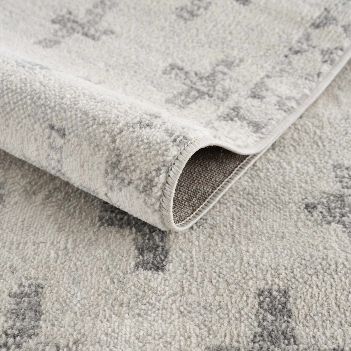 Tigris Swiss Cross Ivory & Gray Area Rug