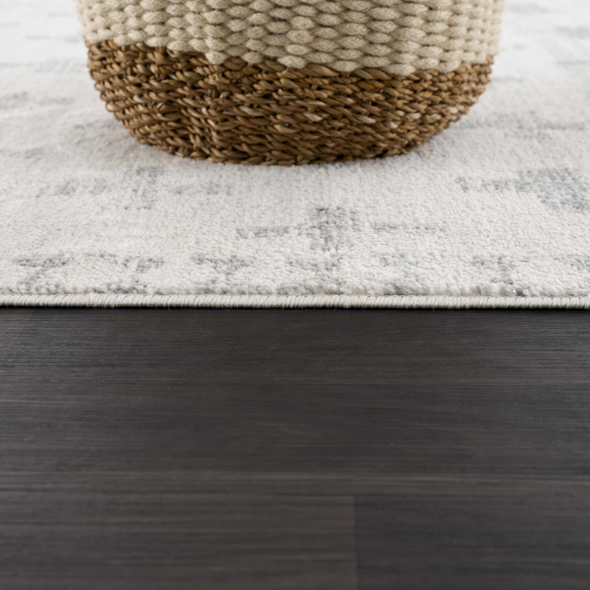 Tigris Swiss Cross Ivory & Gray Area Rug