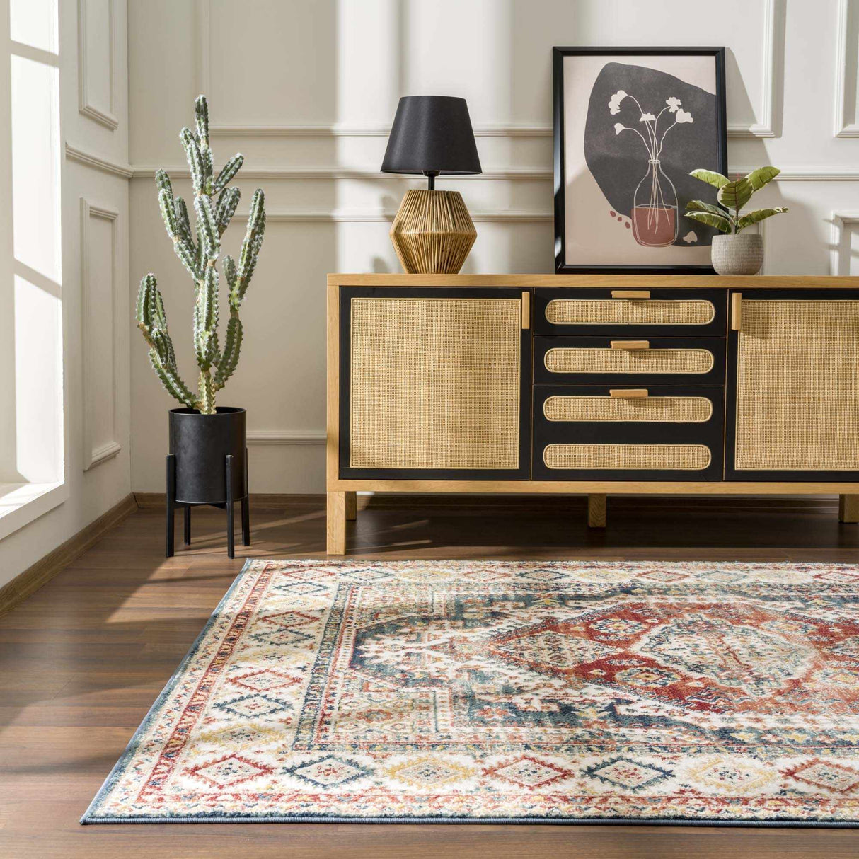 Brend Rust Medallion Area Rug - Clearance