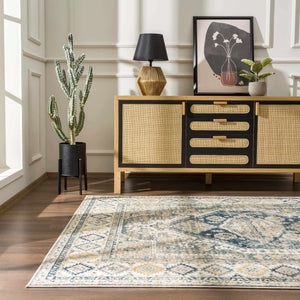 Brend Blue Medallion Area Rug - Clearance