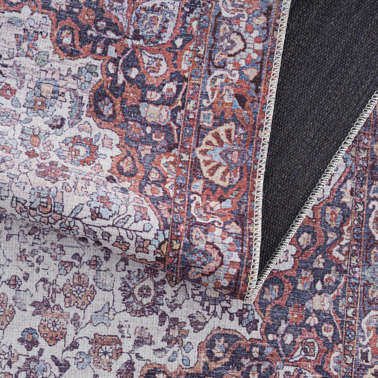 Red Cael Tumble Dry Washable Rug - Promo