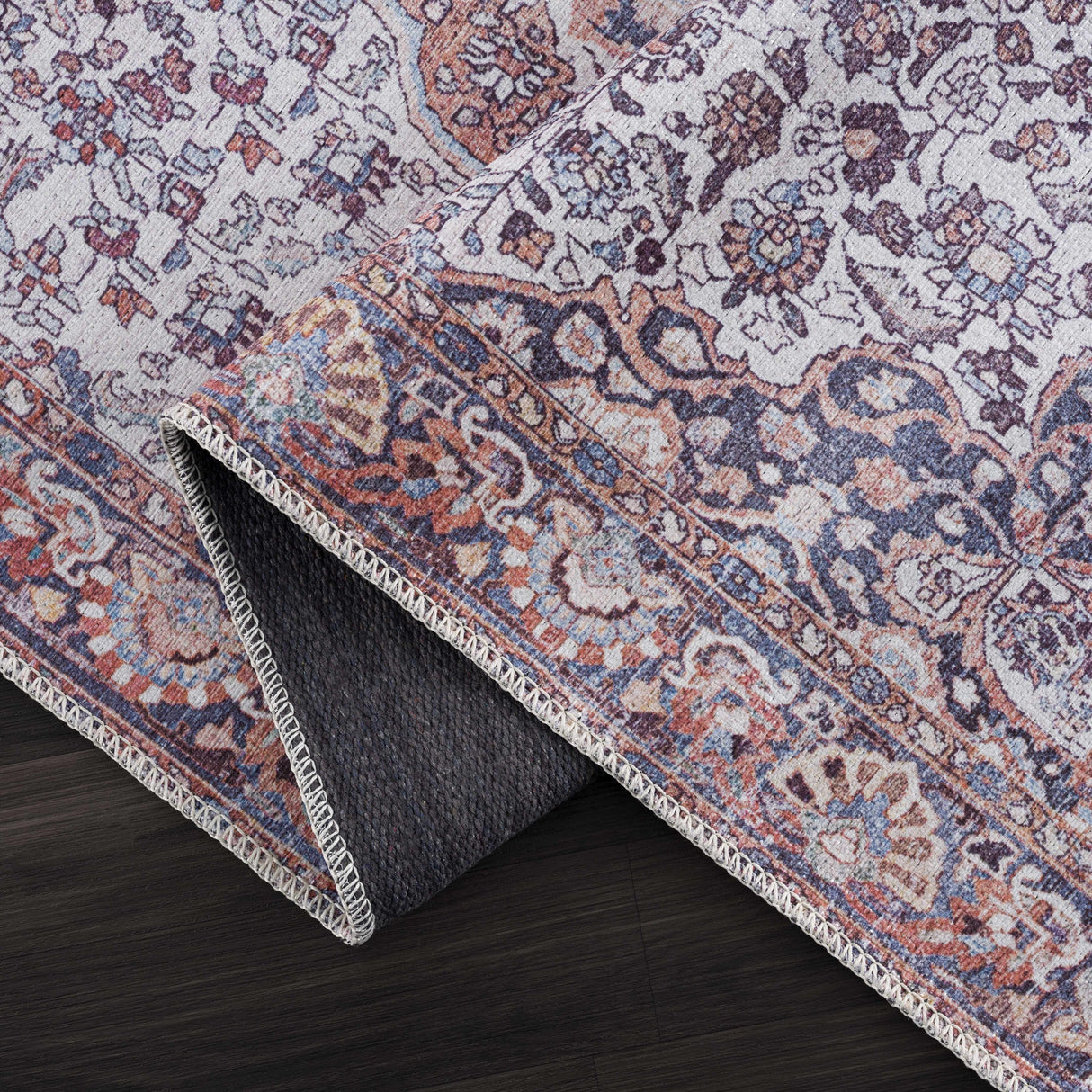 Red Cael Tumble Dry Washable Rug - Promo