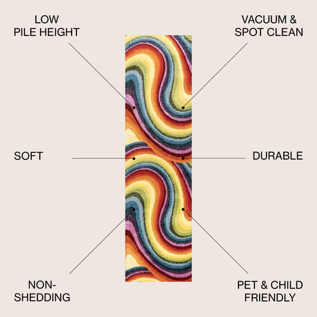 Flow Abstract Swirl Runner Rug