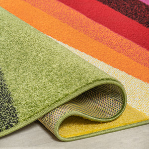 Prism Geometric Striped Runner Rug