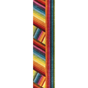 Retro Rainbow Contemporary Stripe Runner Rug