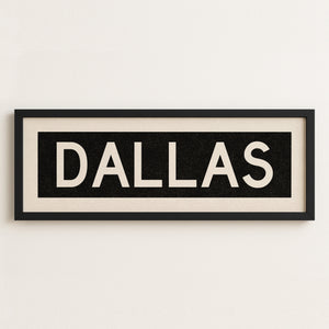Framed Dallas Bus Scroll Sign