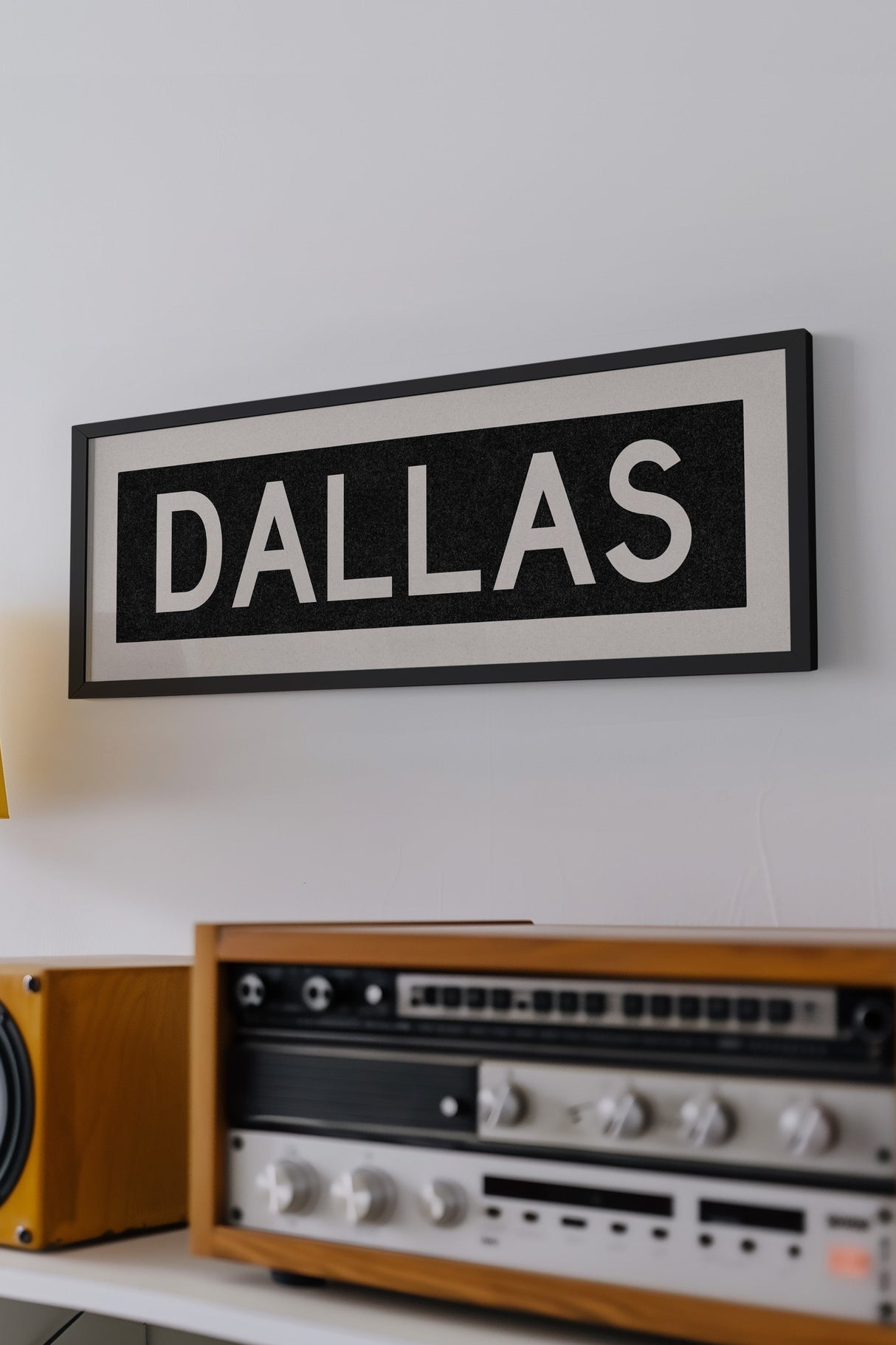 Framed Dallas Bus Scroll Sign