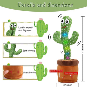 Dancing Cactus Mimicking Toy USB-C Rechargeable