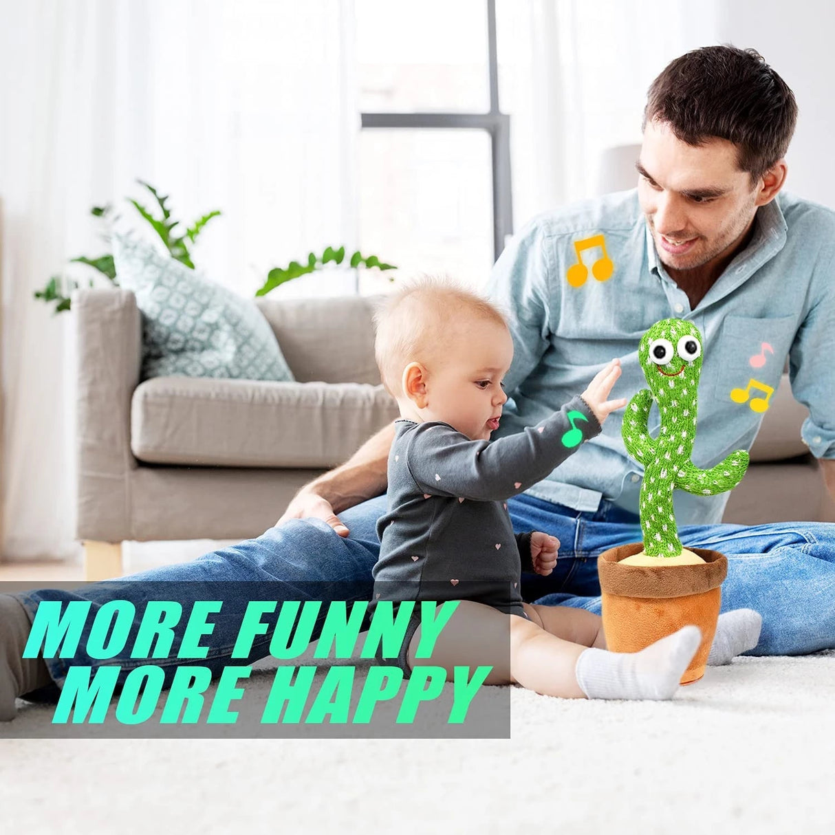 Dancing Cactus Mimicking Toy, USB-C Rechargeable