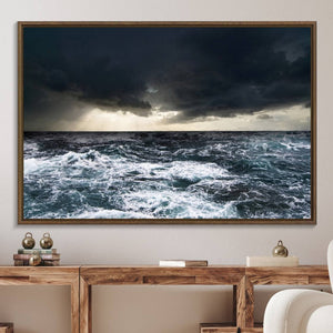 Dark Clouds Stormy Sea Wall Art Canvas Print – Framed Large