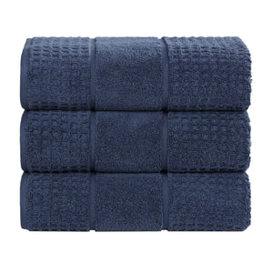Napa Zero Twist Cotton Solid Waffle Honeycomb Bath Towel Set of 3 - Bath Towel by Superior Brand