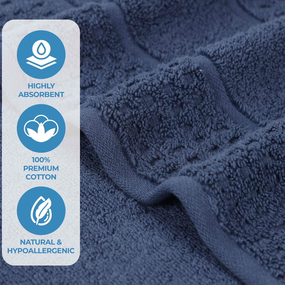 Napa Zero Twist Cotton Solid Waffle Honeycomb Bath Towel Set of 3 - Bath Towel by Superior Brand