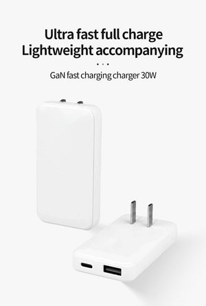 2-Pack Ultra-Slim 30W USB-C & USB-A Dual-Port Fast Charger