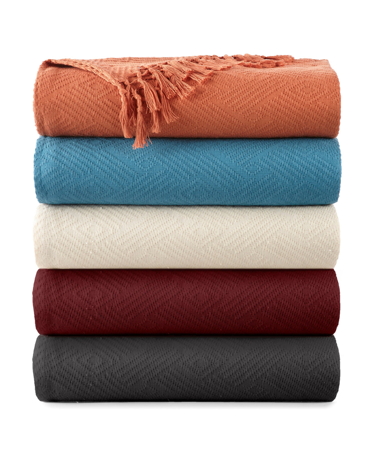 Diamond Jacquard Throw Rust