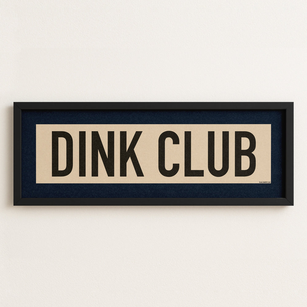 Framed Dink Club Pickleball Art Scroll Sign