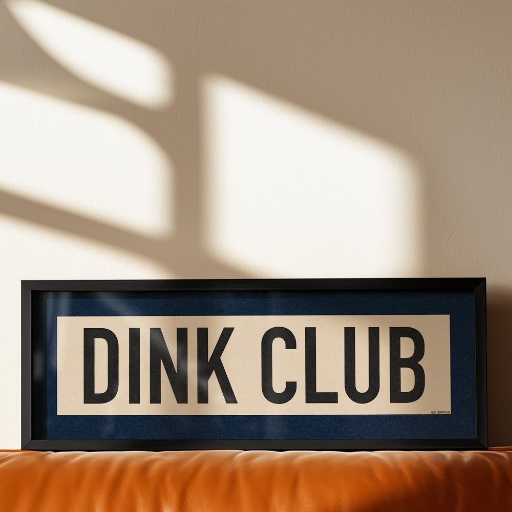 Framed Dink Club Pickleball Art Scroll Sign