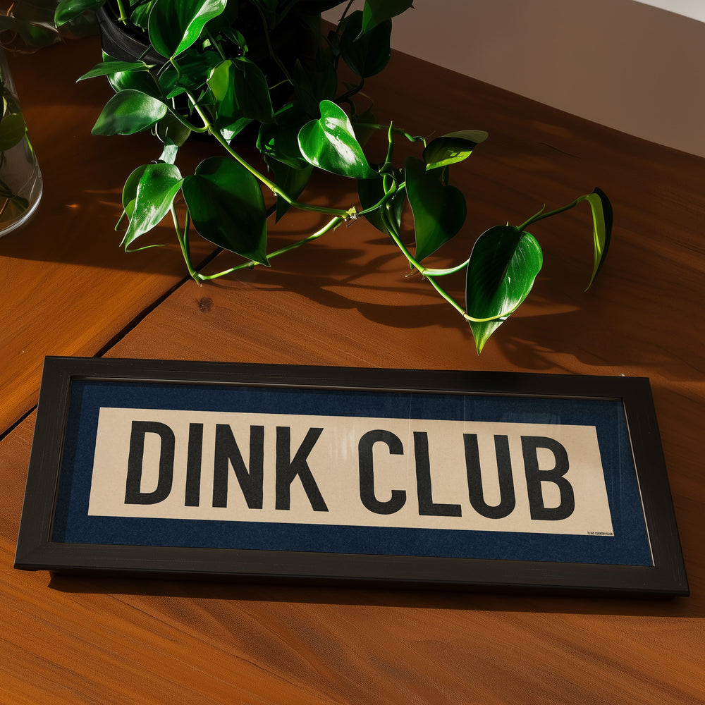 Framed Dink Club Pickleball Art Scroll Sign