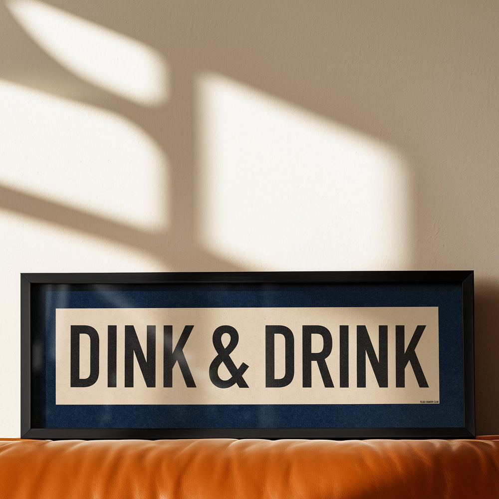 Framed Dink & Drink Pickleball Art Scroll Sign
