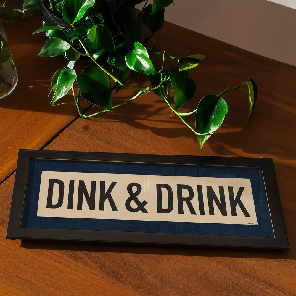 Framed Dink & Drink Pickleball Art Scroll Sign