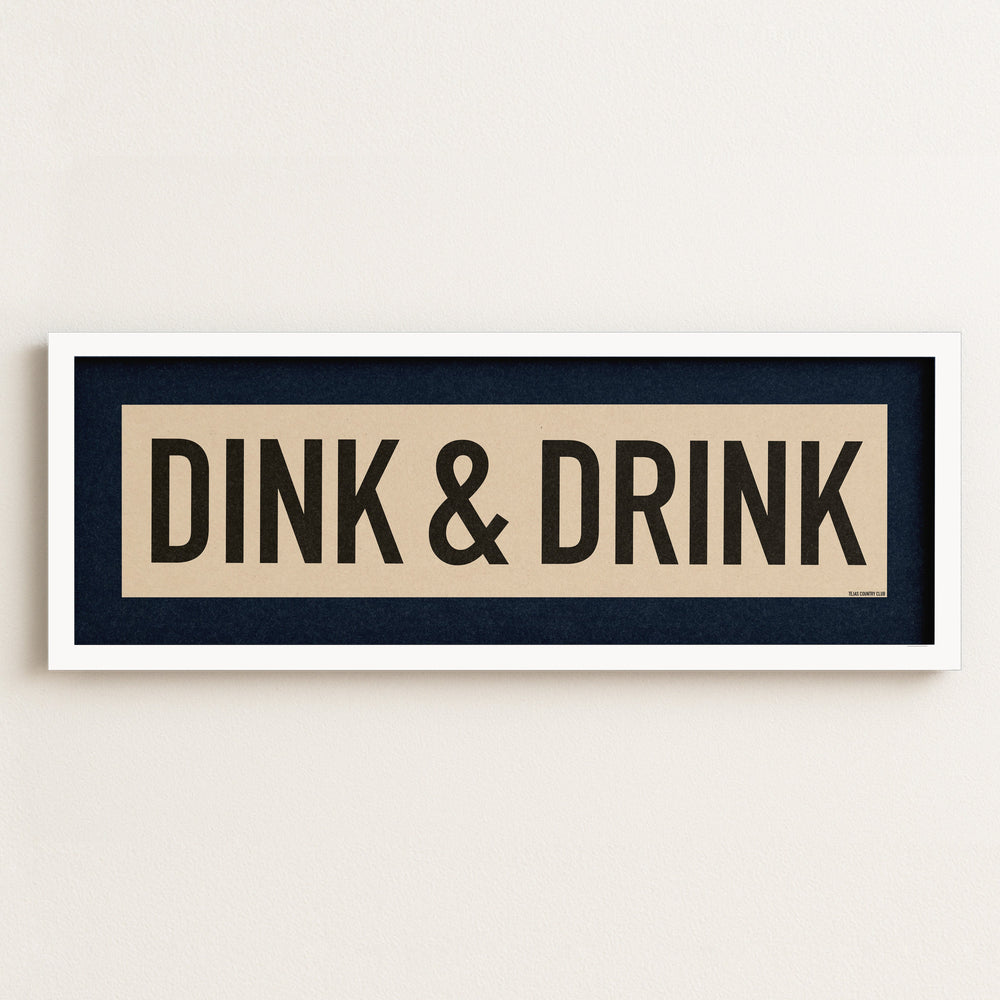 Framed Dink & Drink Pickleball Art Scroll Sign