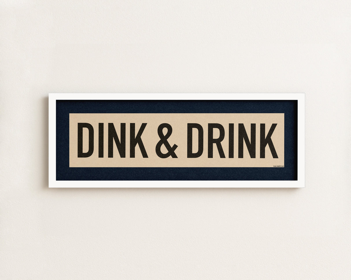 Framed Dink & Drink Pickleball Art Scroll Sign