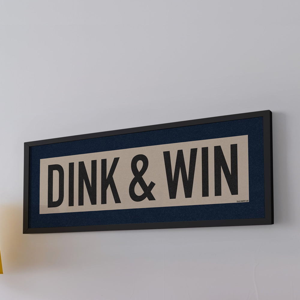 Framed Dink & Win Pickleball Art Scroll Sign