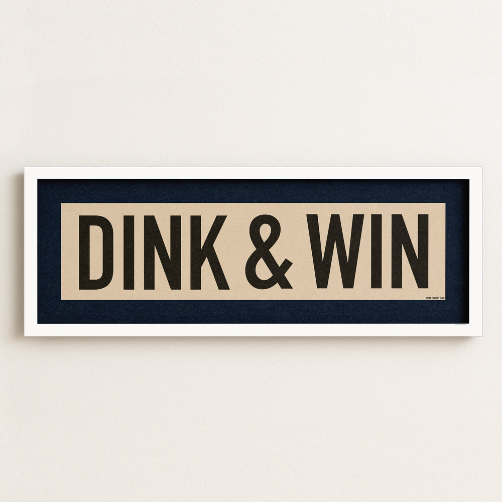 Framed Dink & Win Pickleball Art Scroll Sign