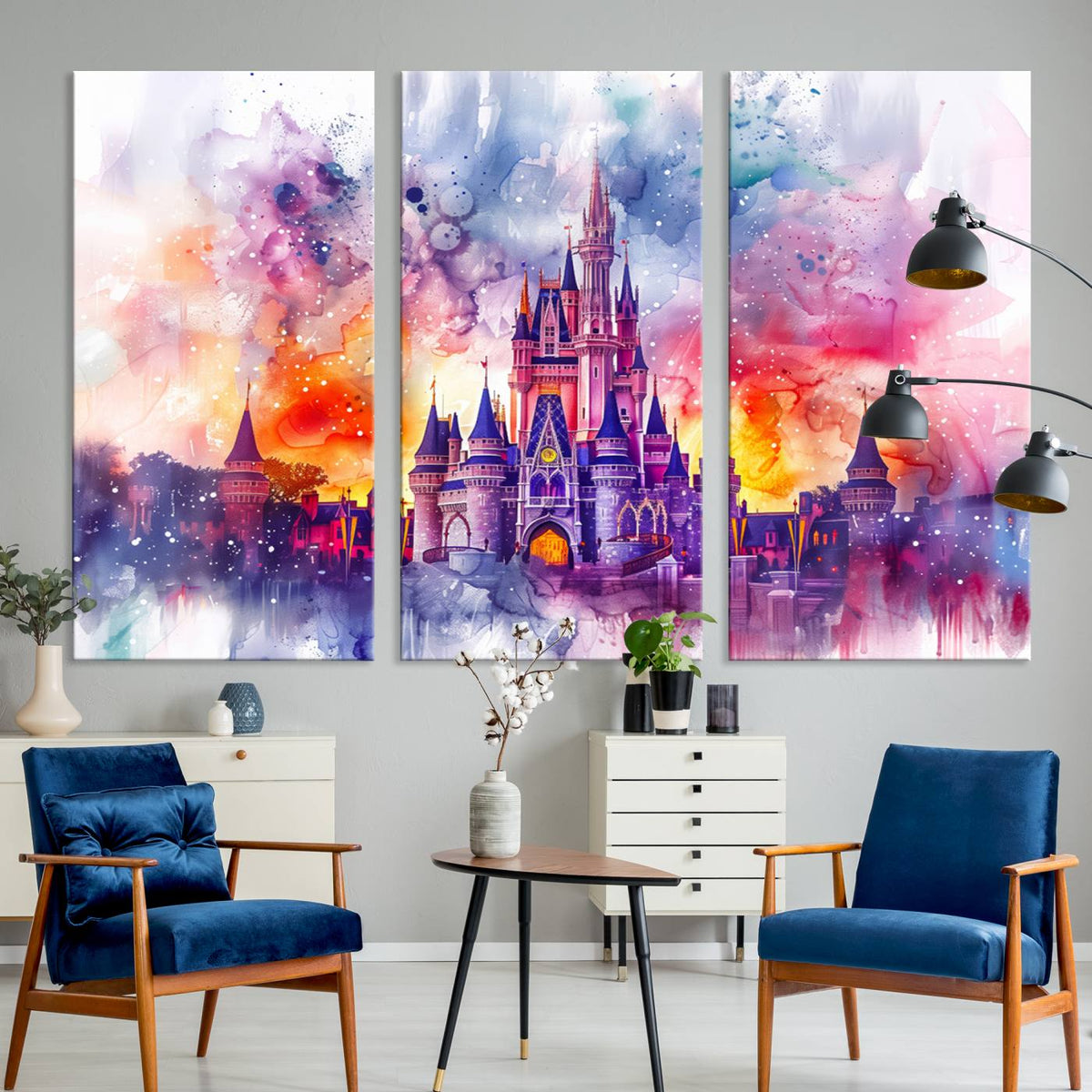 Disney Wall Art, Cinderella Castle Disney Print Wall Art,