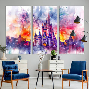 Disney Wall Art, Cinderella Castle Disney Print Wall Art,