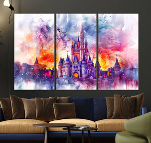 Disney Wall Art, Cinderella Castle Disney Print Wall Art,