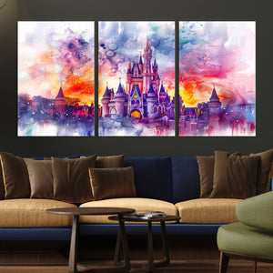 Disney Wall Art, Cinderella Castle Disney Print Wall Art,