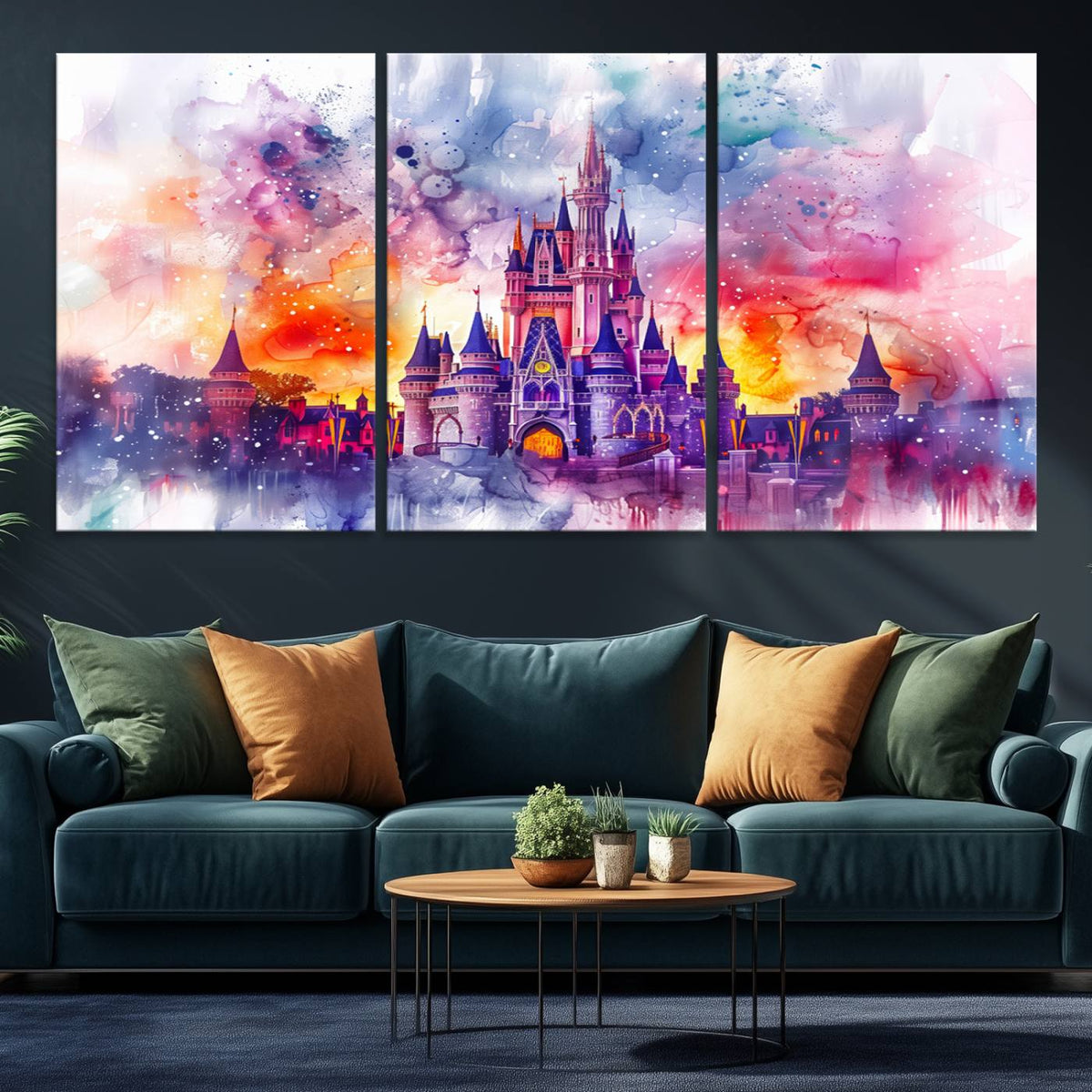 Disney Wall Art, Cinderella Castle Disney Print Wall Art,